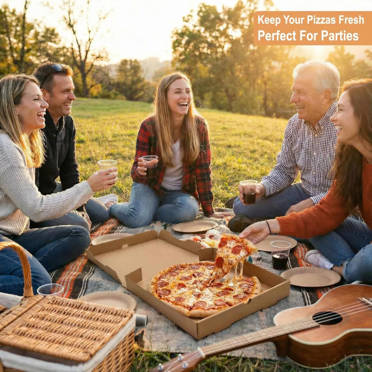 Caixas de Papelão Corrugado para Pizza Atacadista Kraft 12 Polegada Caixas de Pizza Personalizadas com Logo