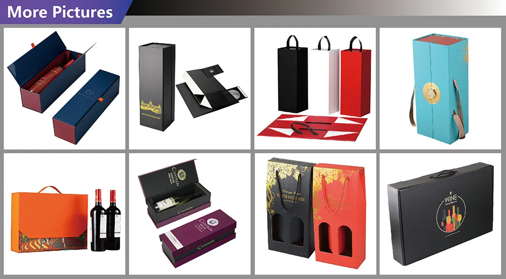 Caixa de presente de vinho em papelão magnético de luxo vermelho personalizado