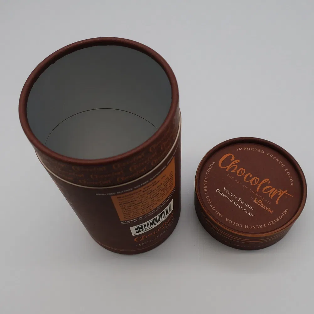 Caixa de armazenamento em papel reciclado personalizada por atacado da China, tubo cilíndrico para embalagem de chocolate