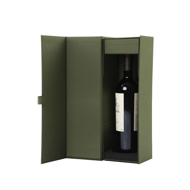 Caixa de presente de vinho de papelão reciclável de luxo personalizada e única para garrafa de champanhe e vinho, embalagem para envio