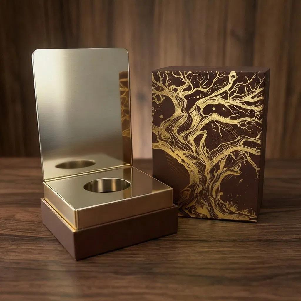 Caixa de presente de perfume personalizada e elegante com cartão de exibição