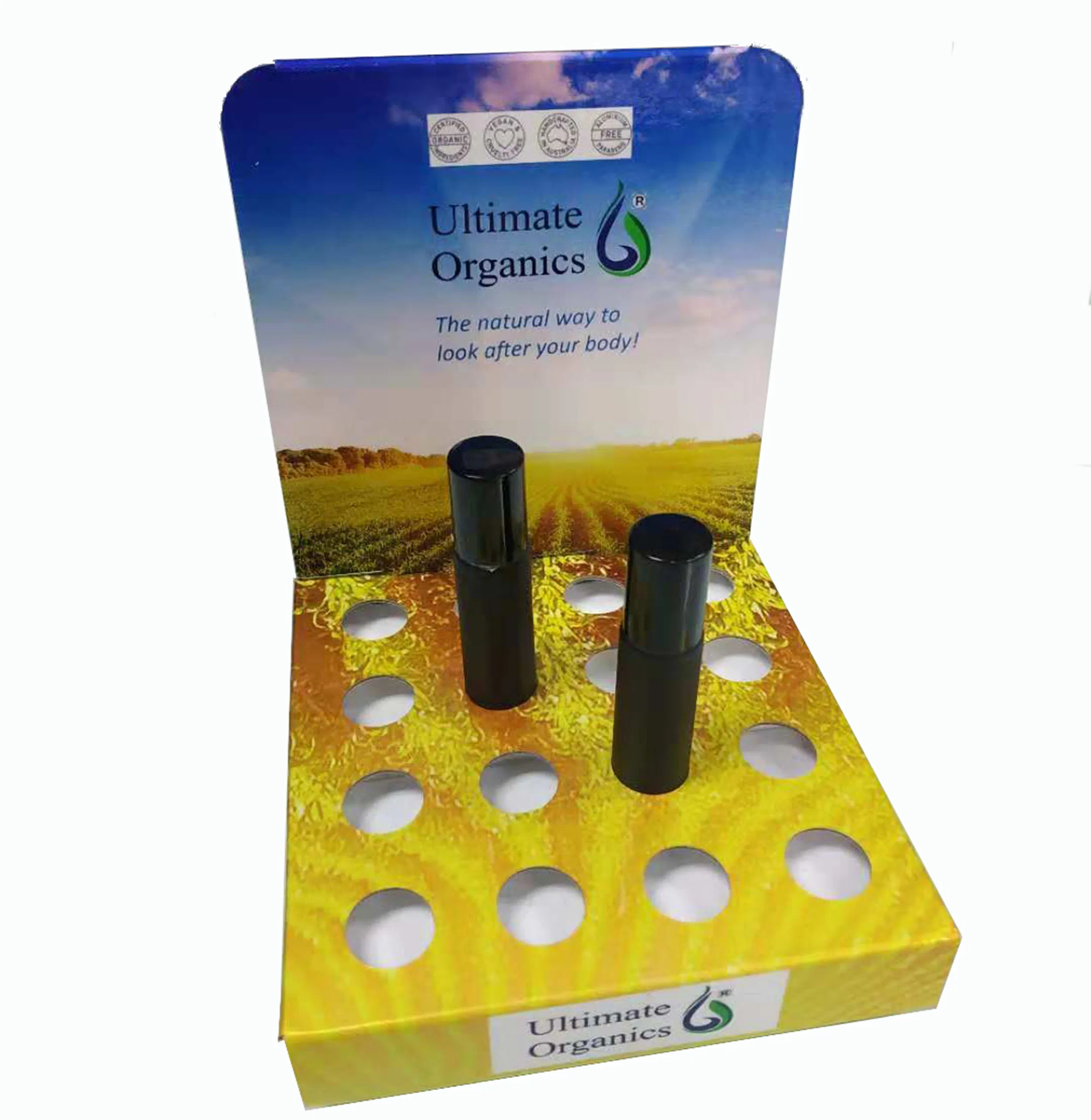 Suporte de Papel para Exposição de Cosméticos com Furos
