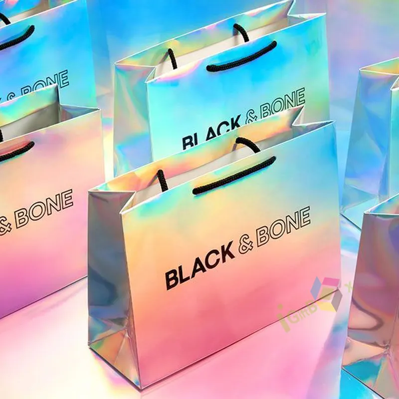 Saco de papel kraft para embalagem de presentes de moda personalizada de luxo