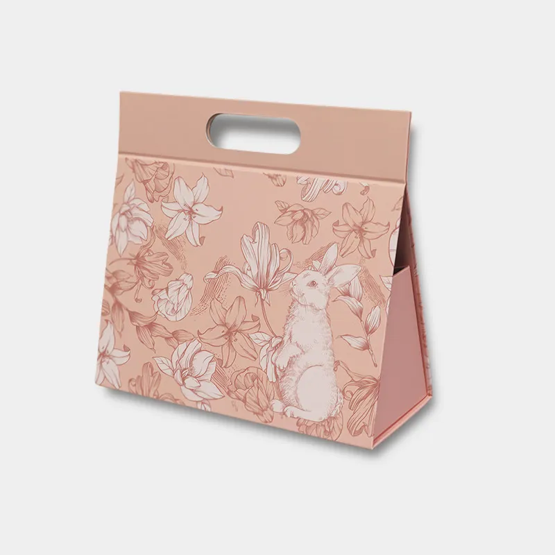 Caixa de presente portátil de luxo reciclável, caixa dobrável em uma peça para perfume, embalagem personalizada para exportação