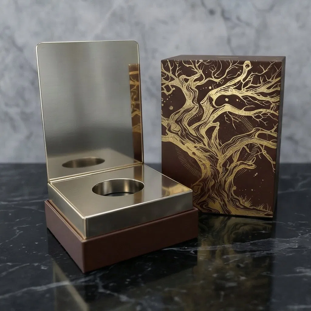 Caixa de presente de perfume personalizada e elegante com cartão de exibição
