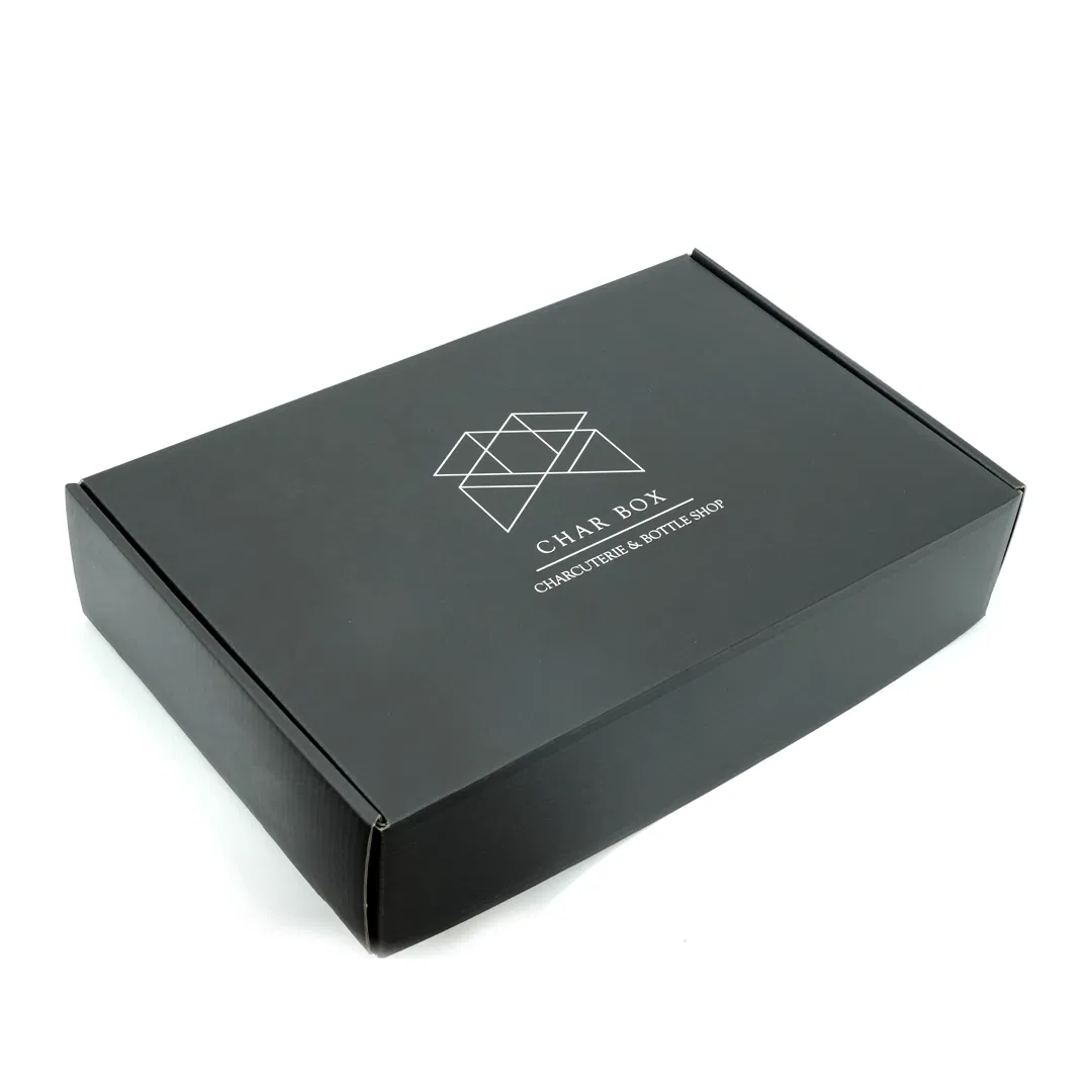 Caixas de Envio Pretas Personalizadas Embalagem de Presente Caixa Corrugada para Avião Caixa de Papel Dobrável para Envio com Logotipo