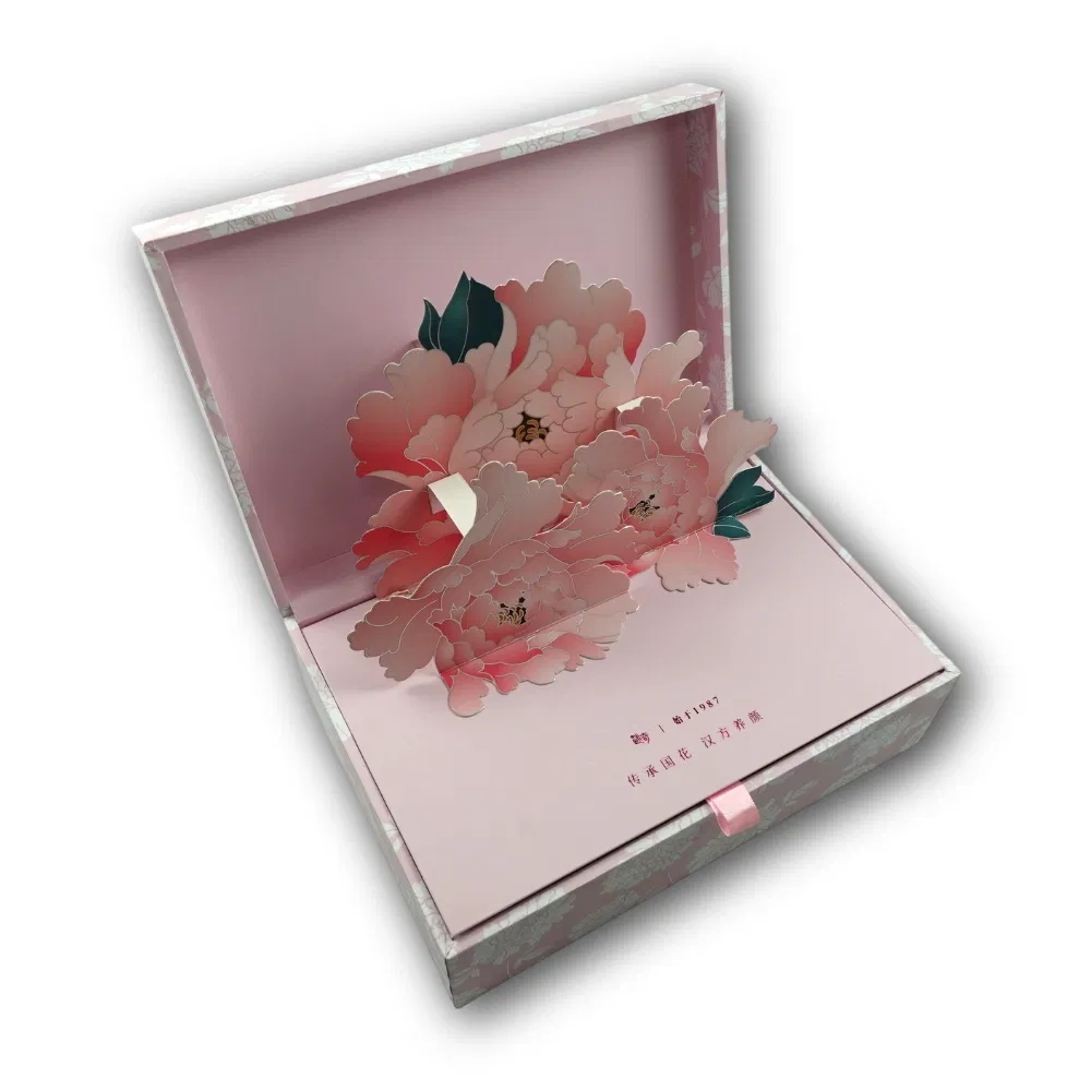 Conjunto de presente de embalagem de papel para cuidados com a pele de luxo, caixa de embalagem em relevo para produtos de beleza de alta qualidade