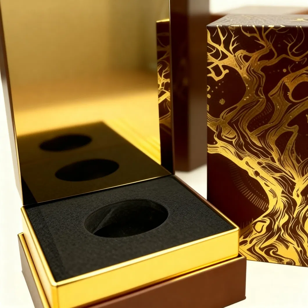 Caixa de presente de perfume personalizada e elegante com cartão de exibição