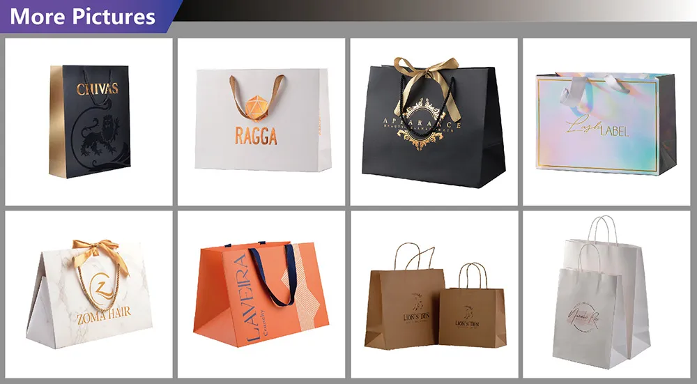 Embalagem de Roupas de Luxo Personalizada para Compras, Sacola de Papel para Presentes com Seu Próprio Logo