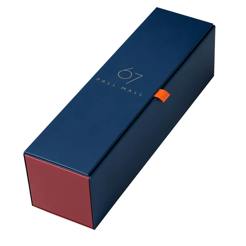 Caixa de presente de vinho em papelão magnético de luxo vermelho personalizado