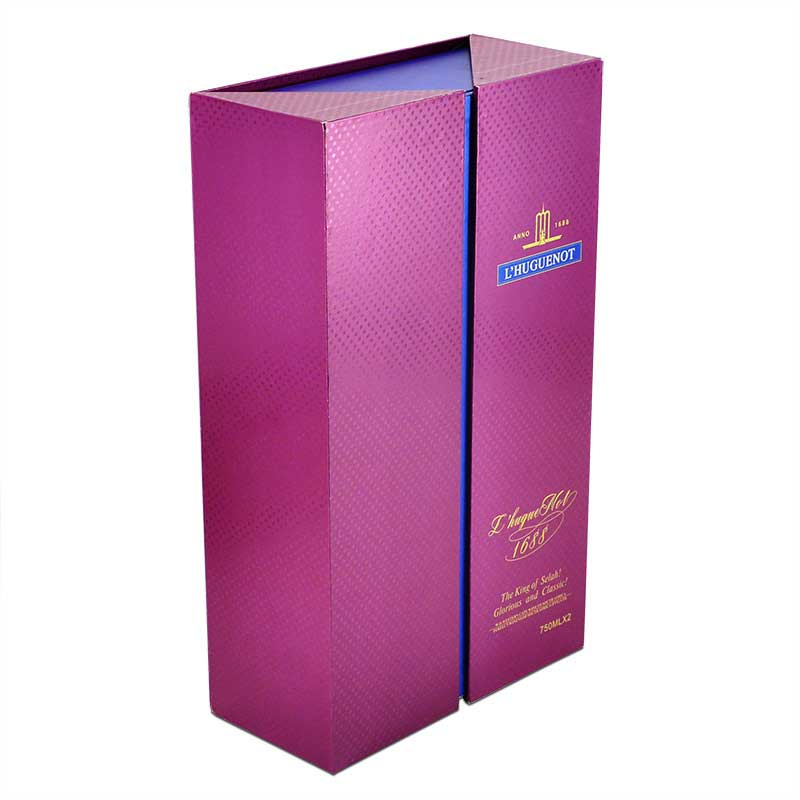 Caixa de presente de vinho dobrável magnética de papelão de luxo para uma única garrafa de vinho