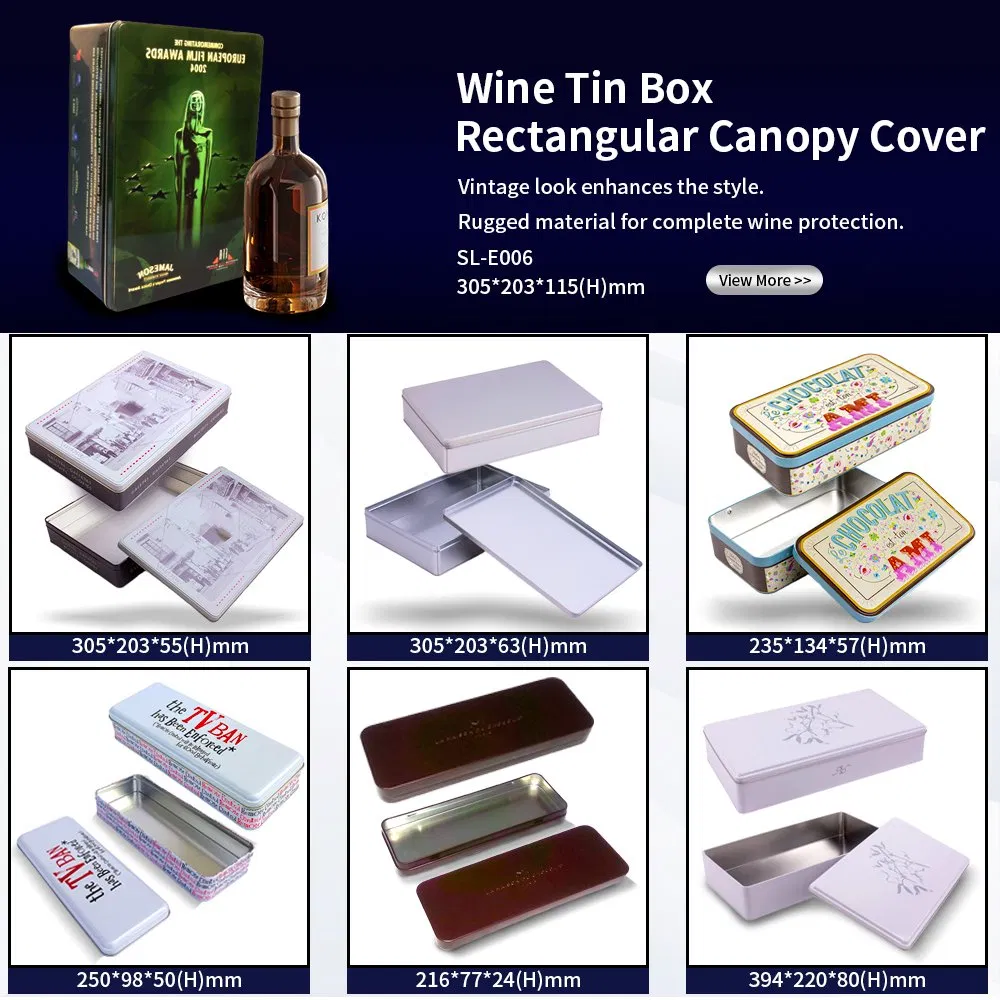 Embalagem de Lata de Metal Personalizada de Luxo Vazia em Forma de Garrafa para Vinho Tinto e Branco, Caixa de Envio de Lata para Garrafa de Vinho