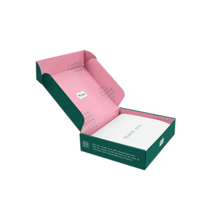 Caixa de presente de papelão personalizada na cor rosa para embalagem de joias para envio