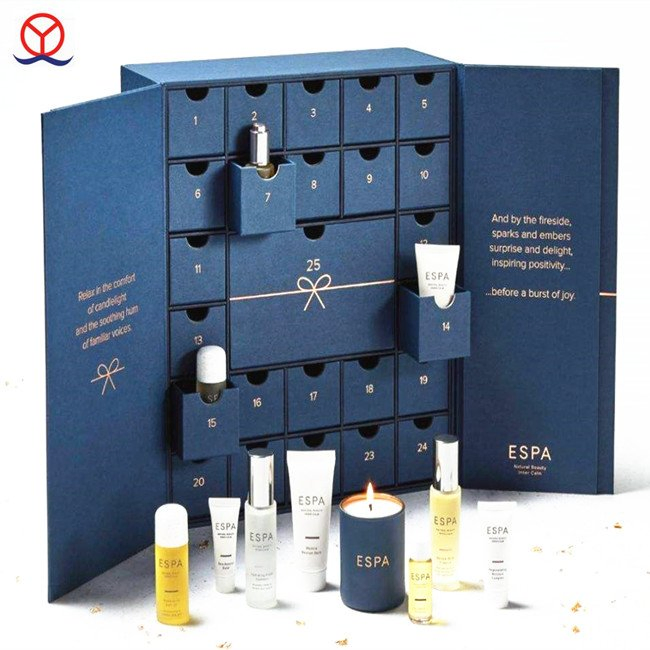 Quente! Embalagem de presente personalizada com logotipo impresso, calendário do advento de luxo, caixa de Natal