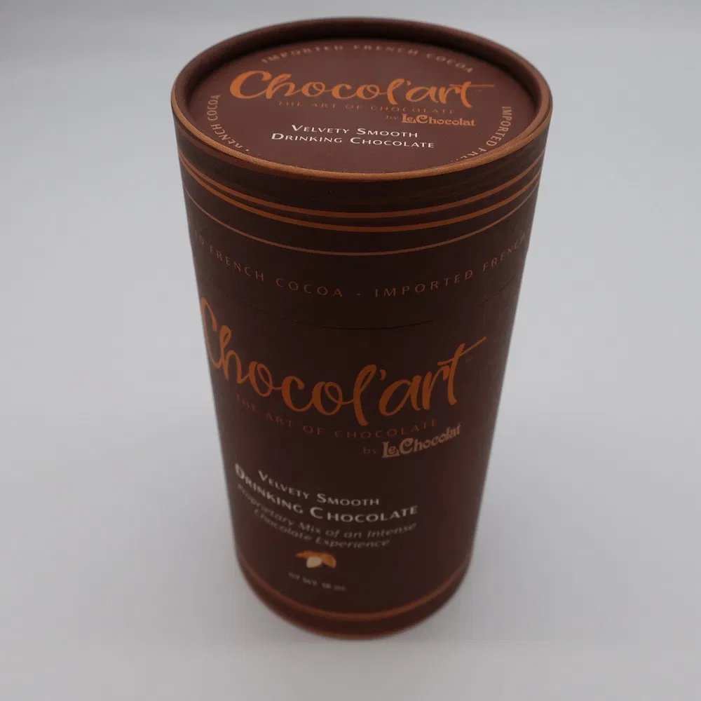 Caixa de armazenamento em papel reciclado personalizada por atacado da China, tubo cilíndrico para embalagem de chocolate