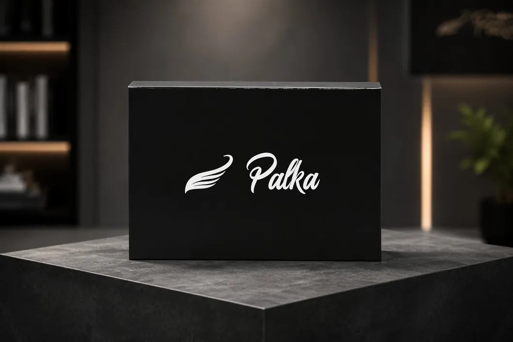 Caixa flip de papelão ecológica de luxo com fechamento magnético para embalagem de perfume