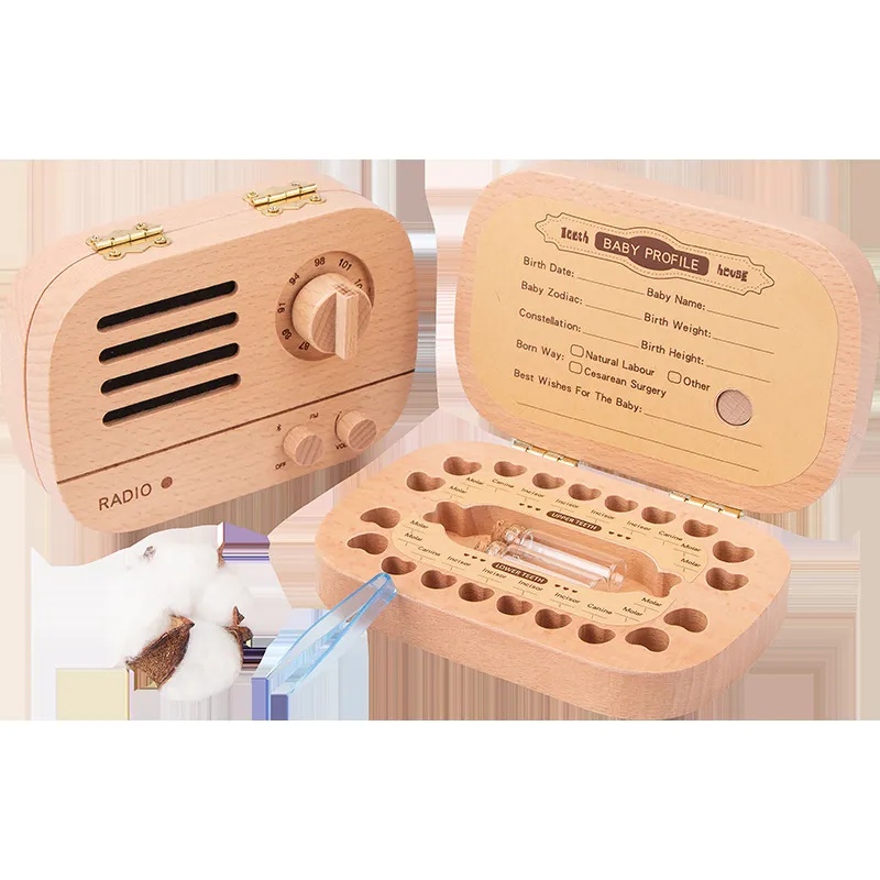 Caixa de Dente de Madeira Original para Crianças para Presente de Promoção de Aniversário