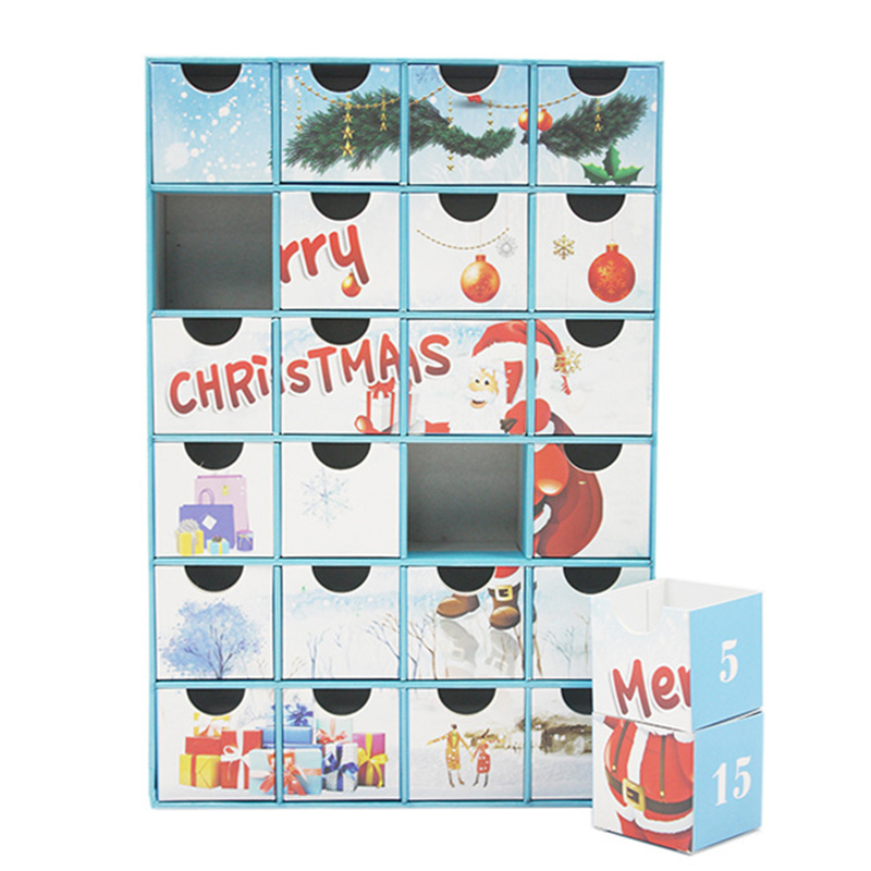 Caixa de Calendário do Advento para Contagem Regressiva de Natal, Brinquedos Personalizados em Branco para Embalagem