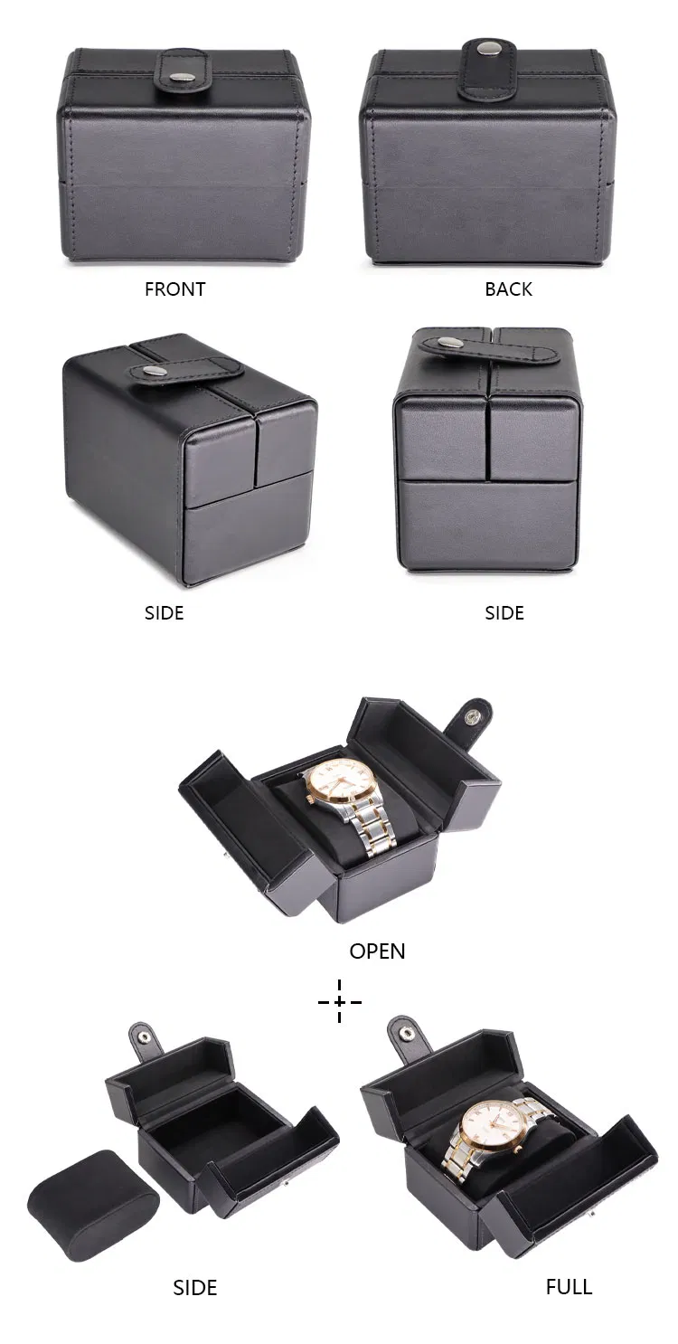 Caixa de Armazenamento de Luxo com Logo Personalizado para Relógios em Couro PU