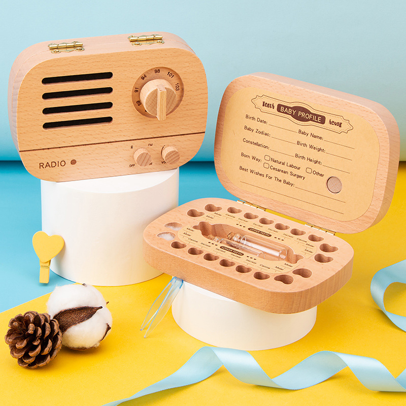Caixa de Dente de Madeira Original para Crianças para Presente de Promoção de Aniversário