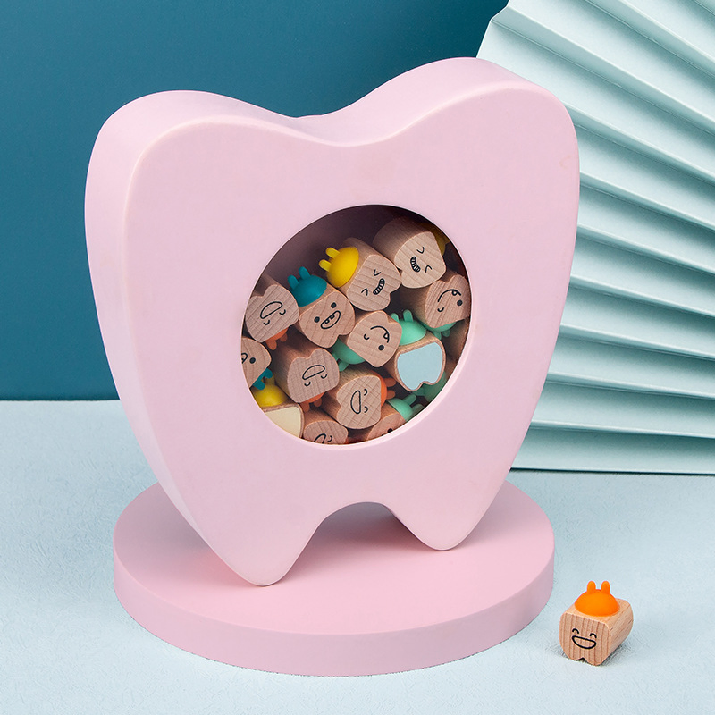 Caixa de Dente Infantil de Madeira Natural para Presente de Promoção de Aniversário