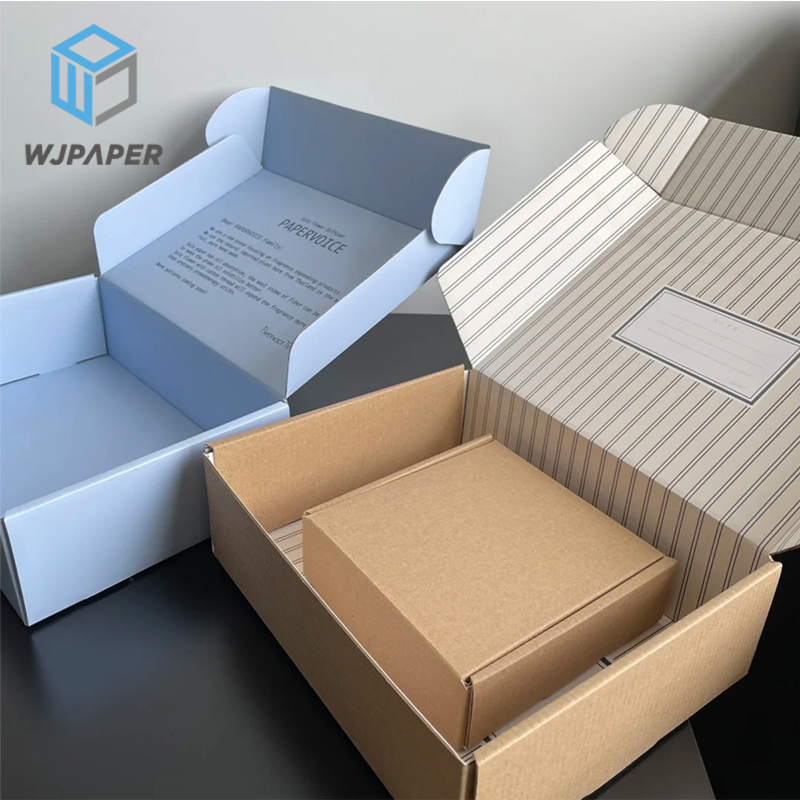 Caixa de papelão dobrável personalizada para atacado, embalagem de roupas e sapatos, caixa de correio corrugada para envio postal