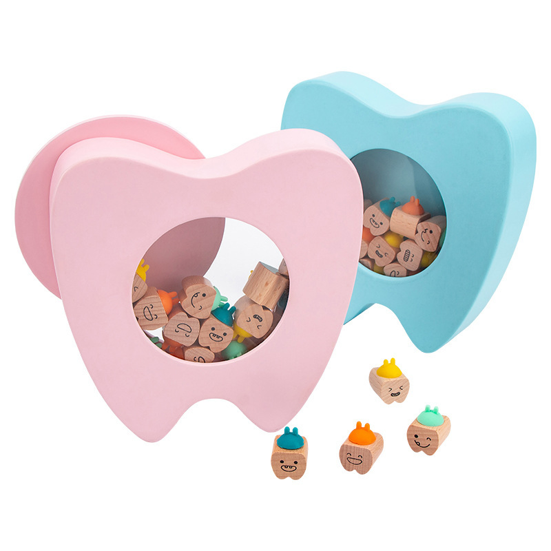 Caixa de Dente Infantil de Madeira Natural para Presente de Promoção de Aniversário