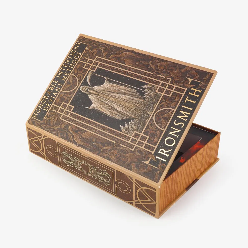 Caixa rígida em estilo de livro de luxo para armazenamento de jogo de tabuleiro e cartas de tarô