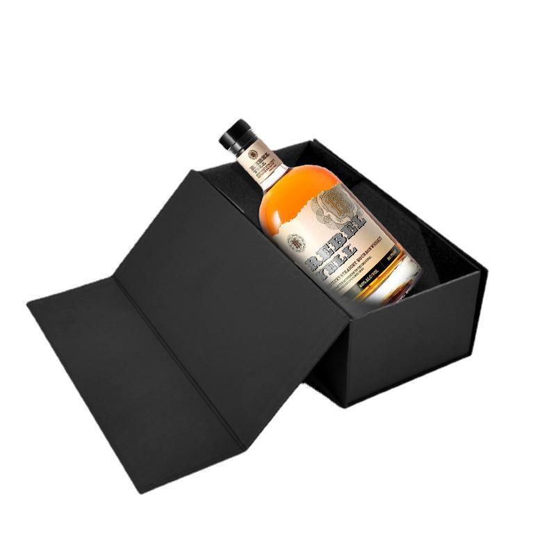 Caixas de vinho de papelão rígido feitas à mão personalizadas, embalagem de presente para uma garrafa de vinho e um copo de champanhe de luxo