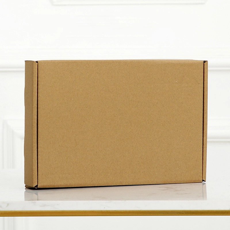 Caixa de presente de papelão dobrável marrom kraft personalizada para roupas íntimas, ecológica, corrugada, com impressão colorida para envio