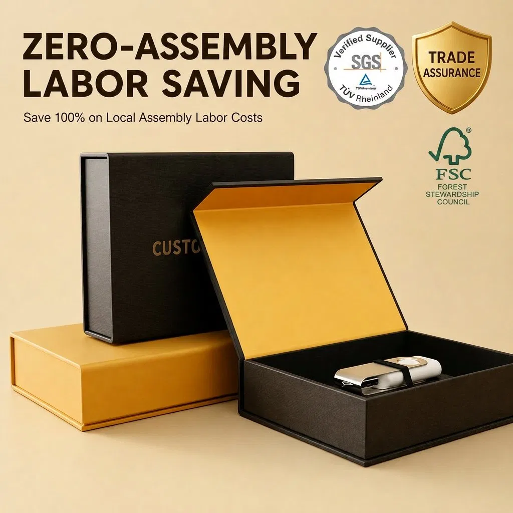 Caixa de Embalagem Magnética Personalizada de Luxo por Atacado com Logo, Caixa de Papelão Dobrável para Presentes, Caixa de Cosméticos, Joias, Extensões de Cabelo e Perfume