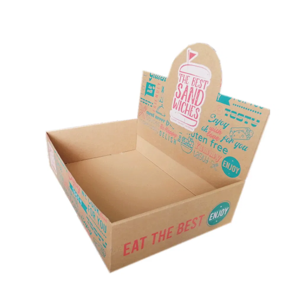 Embalagem de Alimentos Personalizada Expositor de Papelão para Balcão de Vendas Supermercado Expositor PDQ Caixa de Envio de Papel para Loja de Varejo