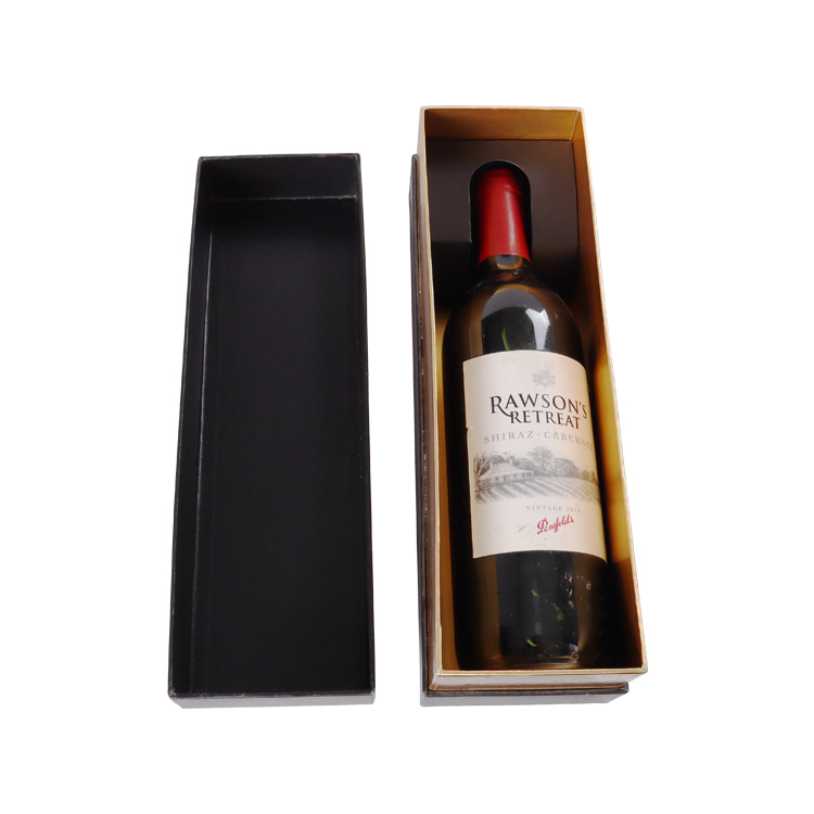 Caixa de presente de papelão para garrafa de vinho única em embalagem de whisky por atacado