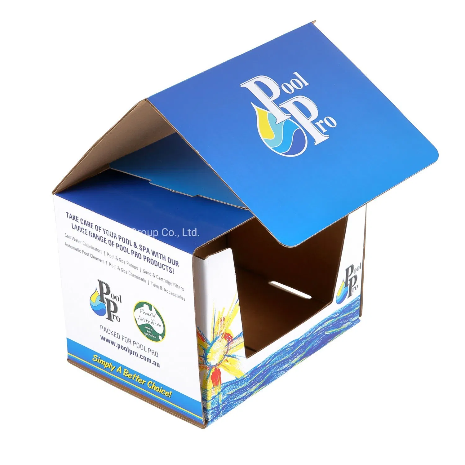 Caixas de Exibição de Papelão Impressas em Azul por Atacado