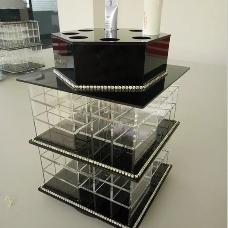 Organizador de Maquiagem em Acrílico para Cosméticos, Caixa de Exibição em Plexiglass para Cosméticos