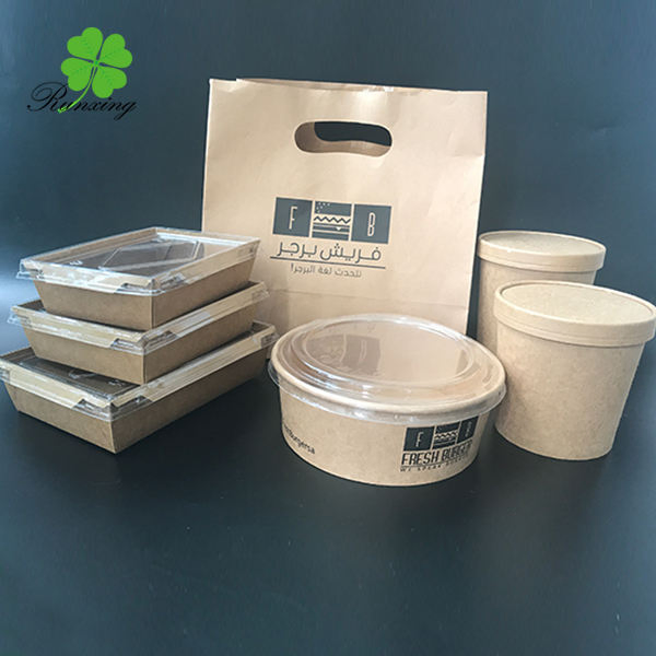 Caixa de Papel Kraft Personalizada para Alimentos para Levar, Descartável