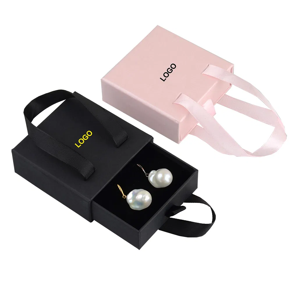 Caixas de joias personalizadas de luxo para anéis, brincos e colares com logotipo