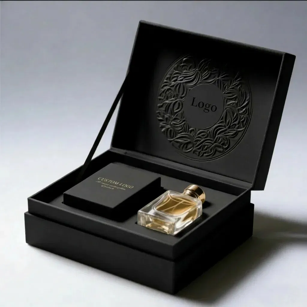 Design de Logo Personalizado Reutilizável Caixa de Papel Rígido Artesanal de Luxo para Cosméticos Estojo de Perfume Caixa de Embalagem para Joias com Fecho Magnético