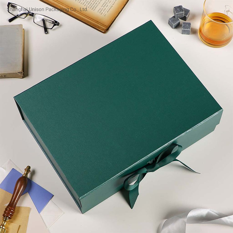 Personalize Caixa de Papelão de Envio de Luxo Grande Preta Dobrável com Fechamento Magnético para Roupas