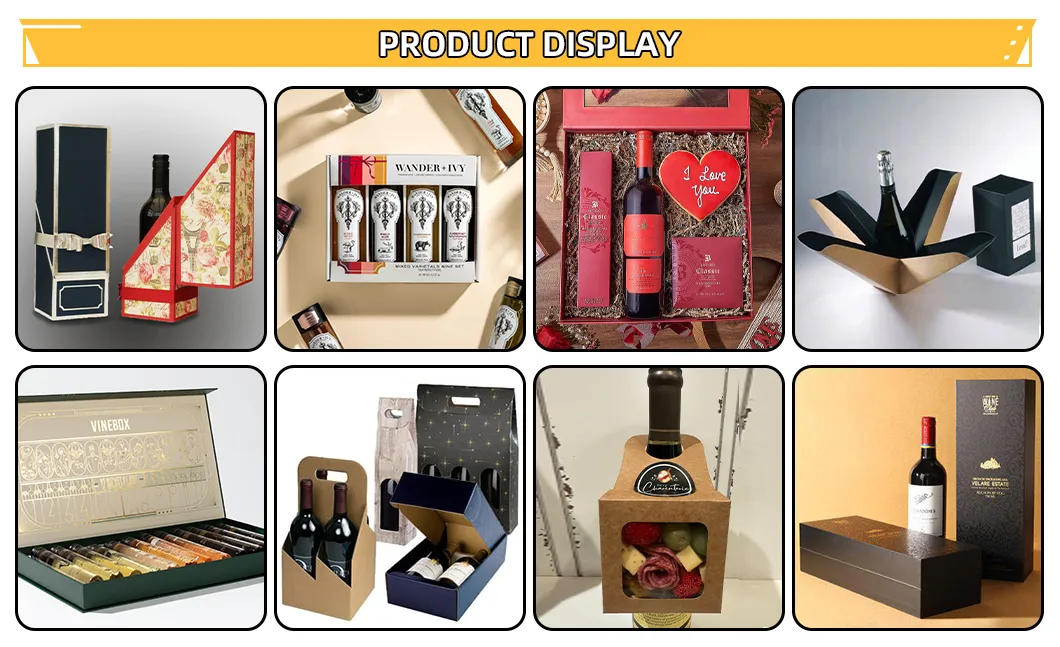 Caixa de embalagem de papelão para garrafa de vidro, proteção bem feita, conjunto de presente para vinho