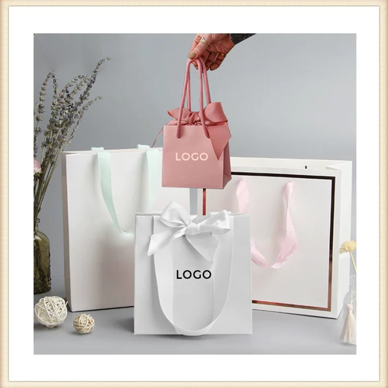 Preço de Fábrica Logo Personalizado Reutilizável Luxuoso Impressão Sacola de Compras em Papel Kraft para Embalagem de Presentes