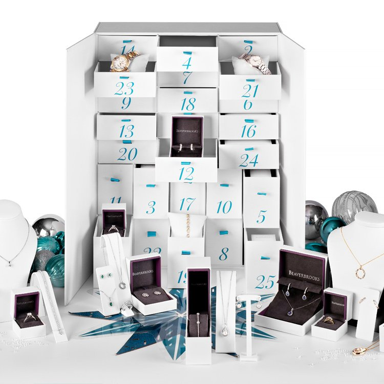 Caixa de calendário do advento de papelão personalizado por atacado para embalagem de maquiagem e joias de Natal, caixa vazia para chocolate