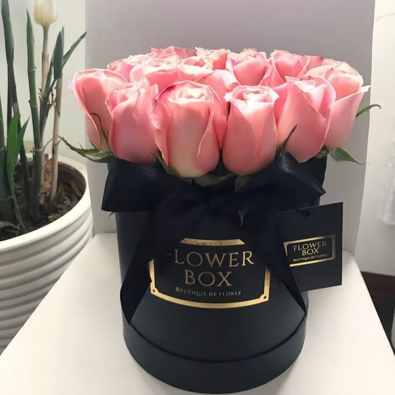 Caixa de Flores Cilíndrica Redonda de Papelão Branca Pura e Rosa Personalizada e Reciclável para Embalagem de Buquê e Caixa de Joias