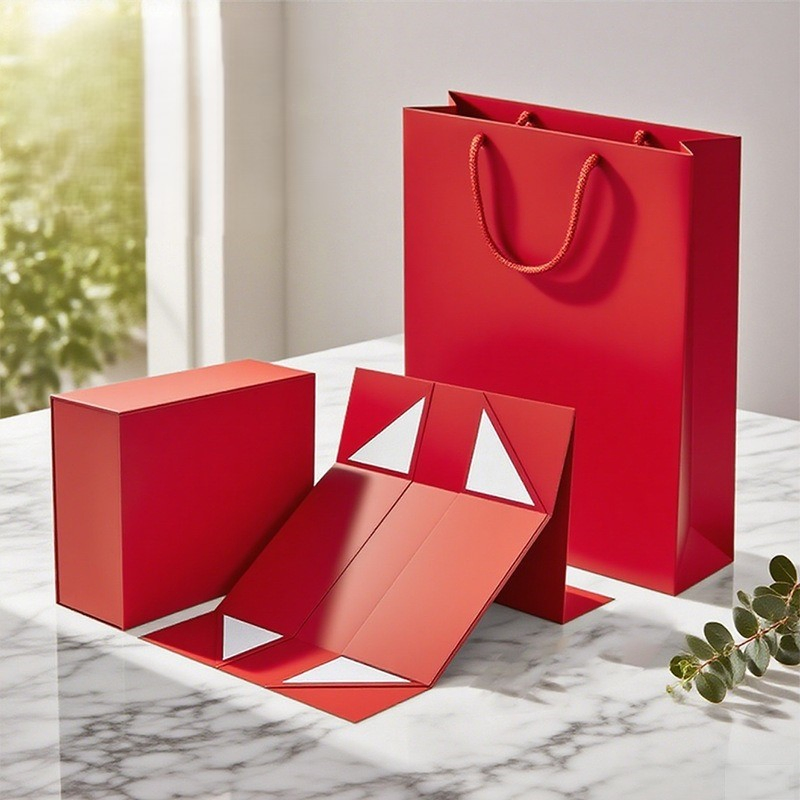 Caixa de presente dobrável em forma de livro flip de papel duro magnético de alta qualidade, personalizada, para impressão UV, ecológica e reciclável, com alça
