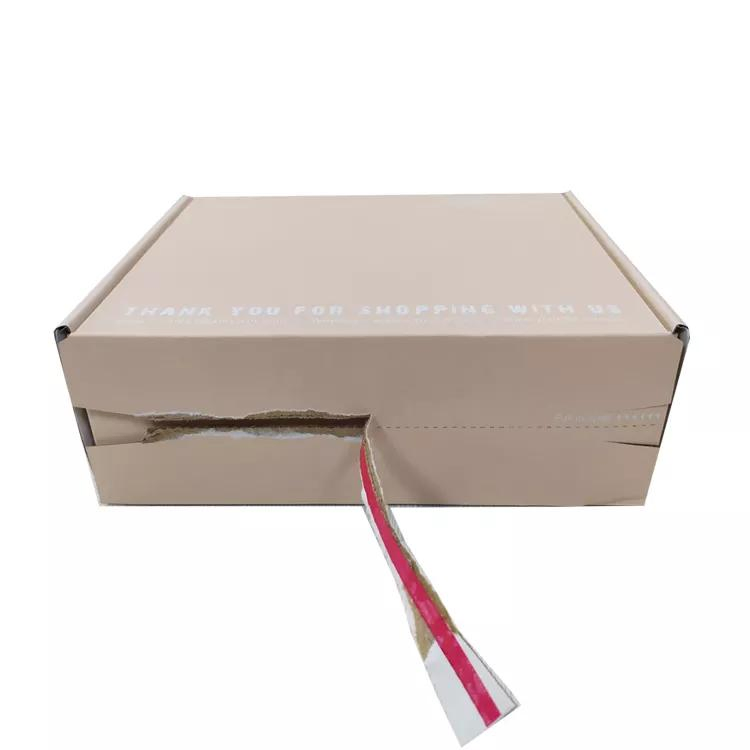 Caixa de Envio Kraft Tuck Top Gratuita para Embalagem de Roupas Caixa de Papelão Corrugado para Envio Postal Caixa de Envio com Zíper Fita Adesiva Fita de Rasgar
