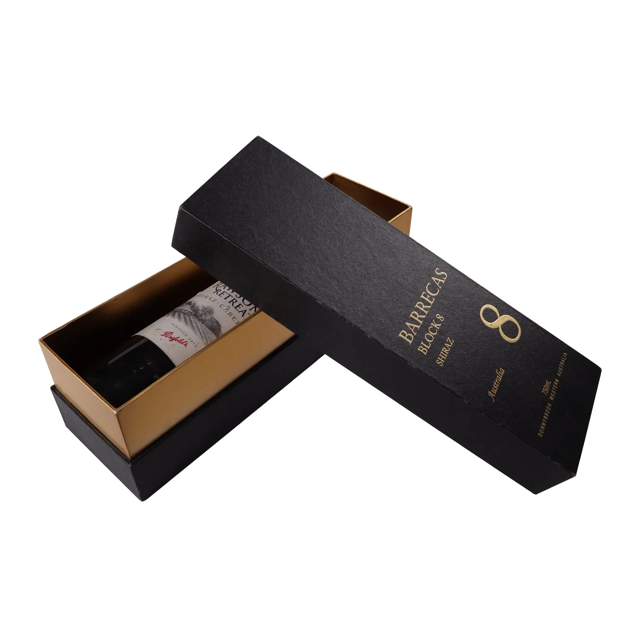 Caixa de presente de papelão para garrafa de vinho única em embalagem de whisky por atacado