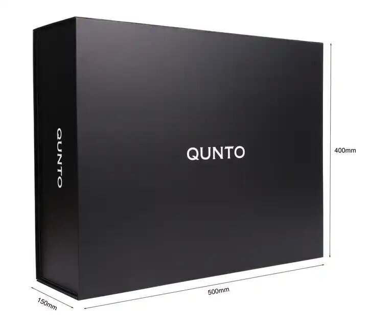 Caixa de presente dobrável rígida em forma de livro preto de luxo, impressão personalizada, caixa de presente magnética tipo clamshell em papel