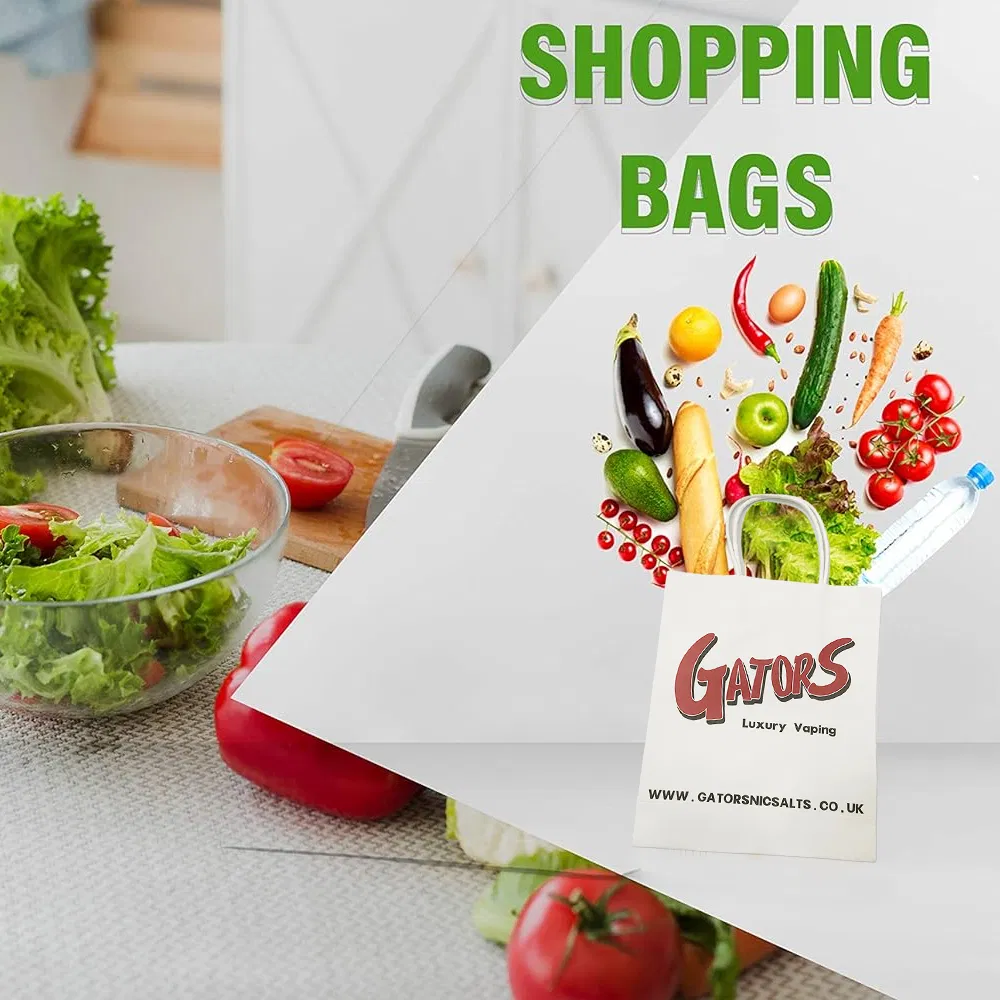 Saco de papel kraft marrom biodegradável para pão, roupas, presentes e compras, com alça e impressão personalizada do logotipo