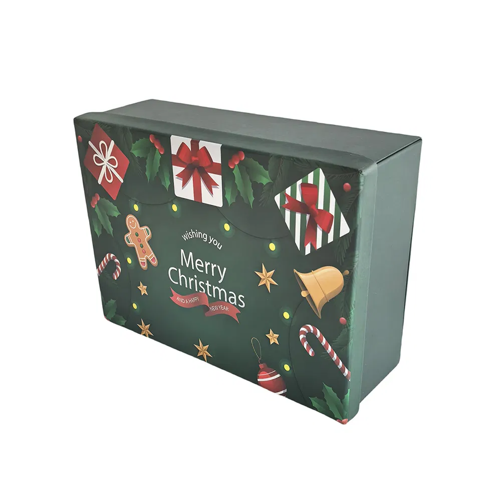 Caixa de presente de Natal em duas peças com tampa e base