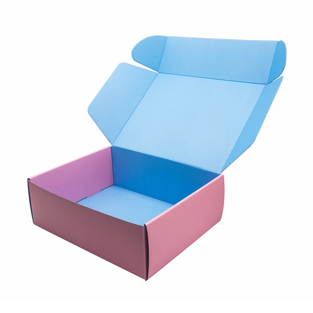 Caixa de Envio de Papelão Corrugado Rosa com Logotipo Personalizado